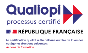Logo Qualiopi — processus certifié — République française — certification délivrée au titre des actions de formation